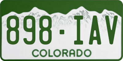 CO license plate 898IAV