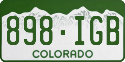 CO license plate 898IGB