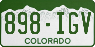 CO license plate 898IGV