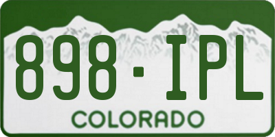 CO license plate 898IPL