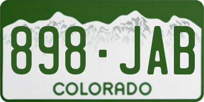 CO license plate 898JAB