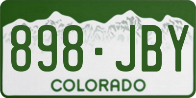 CO license plate 898JBY