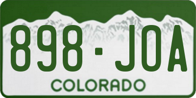 CO license plate 898JOA