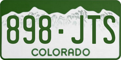 CO license plate 898JTS