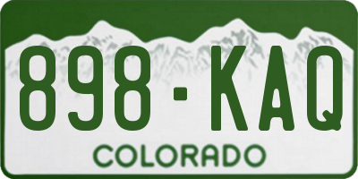 CO license plate 898KAQ