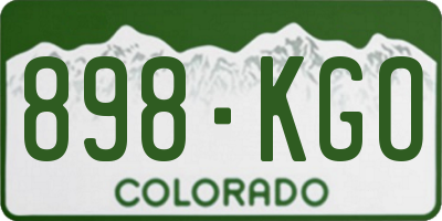 CO license plate 898KGO