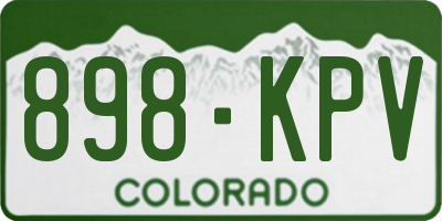 CO license plate 898KPV