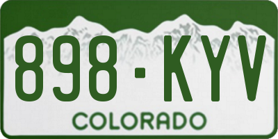 CO license plate 898KYV