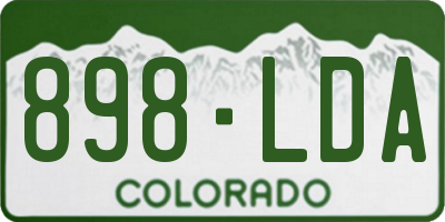 CO license plate 898LDA