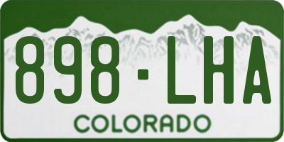 CO license plate 898LHA