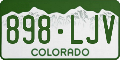 CO license plate 898LJV
