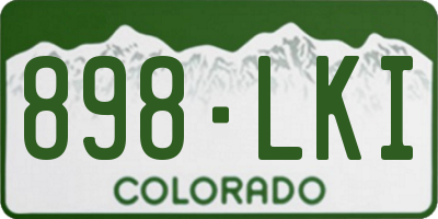 CO license plate 898LKI
