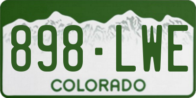CO license plate 898LWE