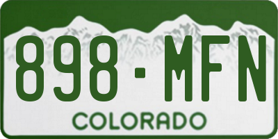 CO license plate 898MFN