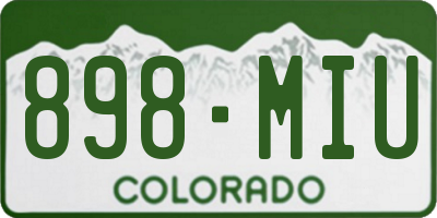 CO license plate 898MIU