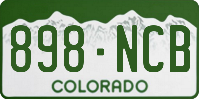 CO license plate 898NCB