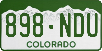 CO license plate 898NDU