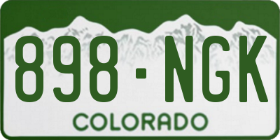 CO license plate 898NGK