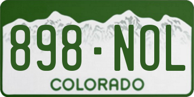 CO license plate 898NOL