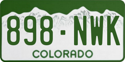 CO license plate 898NWK