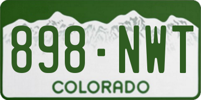 CO license plate 898NWT
