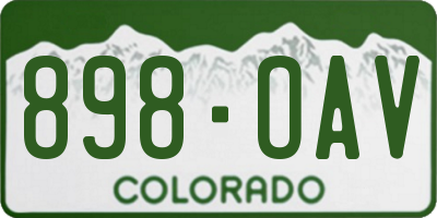 CO license plate 898OAV