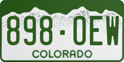 CO license plate 898OEW