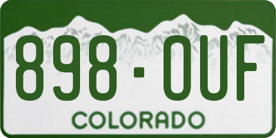 CO license plate 898OUF