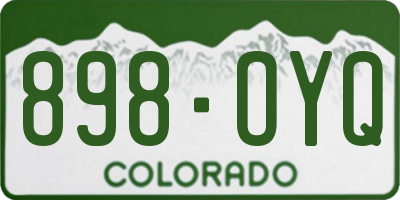 CO license plate 898OYQ
