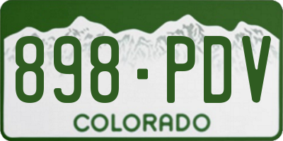 CO license plate 898PDV