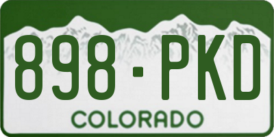 CO license plate 898PKD