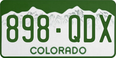 CO license plate 898QDX