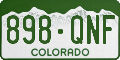 CO license plate 898QNF