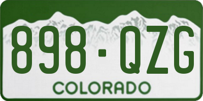 CO license plate 898QZG