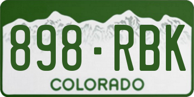 CO license plate 898RBK