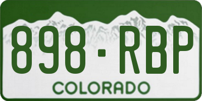 CO license plate 898RBP