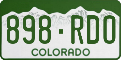 CO license plate 898RDO