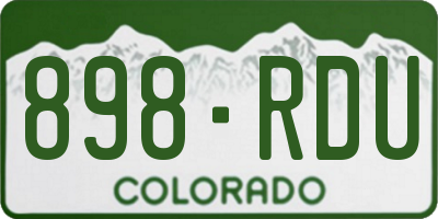 CO license plate 898RDU