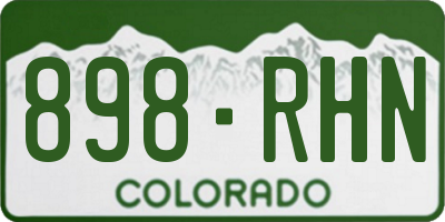 CO license plate 898RHN