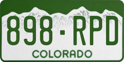 CO license plate 898RPD