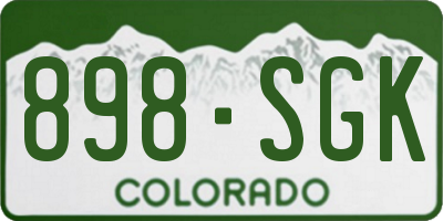 CO license plate 898SGK