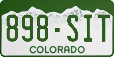 CO license plate 898SIT