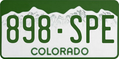 CO license plate 898SPE