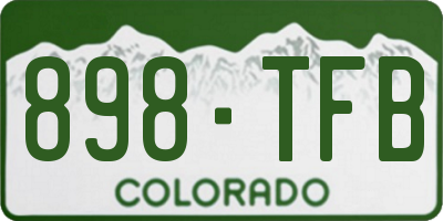 CO license plate 898TFB
