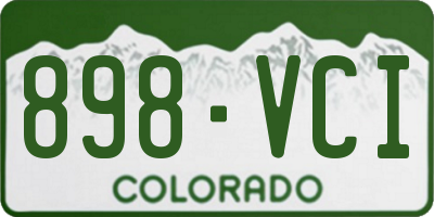 CO license plate 898VCI