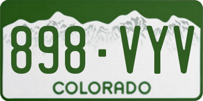 CO license plate 898VYV