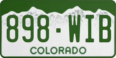 CO license plate 898WIB