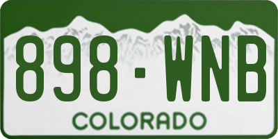 CO license plate 898WNB