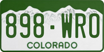 CO license plate 898WRO