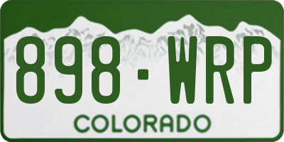 CO license plate 898WRP